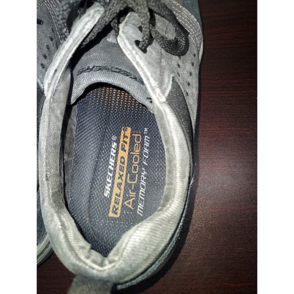 Skechers Mens Relaxed Fit Shoes 11M Lace Up Expected Vaspen Oxford Black Gray - Picture 6 of 14